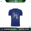 香港直邮HUGO BOSS 男士宝蓝色常规版型印花T恤 TEE3-50383412-42