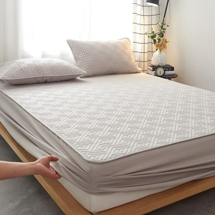 纯棉床笠单件夹棉加厚席梦思，床垫保护罩，防滑固定防尘床套床罩定制