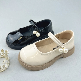 斯乃纳童鞋2023秋款0279女童公主时尚休闲舒适黑色单皮鞋