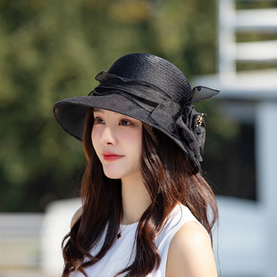 韩版欧根纱优雅渔夫帽子女夏季遮阳防晒太阳帽户外透气防紫外线帽