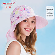 卡蒙女帽子夏季防紫外线，大沿帽遮脸太阳帽透气护脖可折叠骑行盆帽