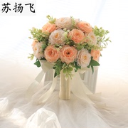 手捧花结婚新娘结婚韩式婚礼花球婚纱照捧花假花伴娘拍照小玫瑰