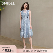 snidel春夏款木耳边无袖，透视不规则，蕾丝连衣裙swfo224240