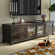 美式电视柜茶几组合客厅现代简约实木地柜，欧式复古储物小户型家具