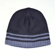 2021秋冬男女生冬季深灰色，帽条纹帽子，线帽休闲针织帽防寒保暖