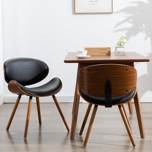 简艺欧式极简餐椅家用实木，轻奢餐桌凳，椅子现代简约化妆椅贝壳椅