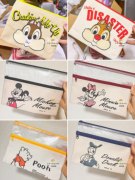日本直邮 奇奇蒂蒂迪士尼米奇帆布袋整理袋环保袋拉链手拿包