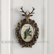 鹿头壁挂鹿头壁挂壁饰客厅，墙饰玄关墙壁，装饰挂件欧式美式复古卧室