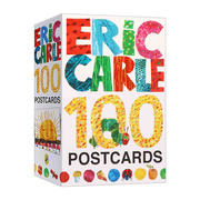 英文原版ericcarle100postcards艾瑞卡尔经典，明信片100张精装英文版，进口英语原版书籍儿童全英语书