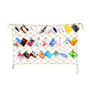 创意麻绳网挂照片网装饰网照片墙网子相框墙带无痕钉免打孔木夹子