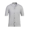 意大利一线eleventy24春夏意式复工浅灰色纯棉，针织短袖衬衫