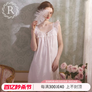 rosetree吊带睡裙女款夏季纯棉甜美少女公主，宫廷风睡衣2024年