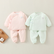 新生婴儿衣服秋冬薄棉保暖夹棉分体，棉袄0初生3月宝宝棉衣套装外套