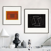 形变极简主义大师 Josef Albers 现代抽象小众装饰画书房沙发挂画