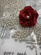 DIY手工装饰珍珠双孔圆珠子缎带鲜花装饰散珠手链串珠饰品配件8mm