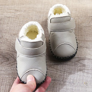 冬季宝宝棉鞋0一1-2岁加厚真皮，男女婴幼儿鞋子，加绒学步鞋软底保暖