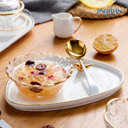 金边燕窝碗玻璃碗套装 创意日式 糖水银耳汤碗雪糕沙拉碗甜品碗盅