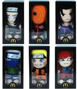 麦当劳火影忍者玩具毛绒公仔正版，漩涡鸣人佐助玩偶全套2013版