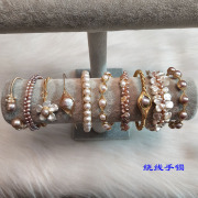 天然淡水异形珍珠手镯手链，手工编织注金绕线时尚百搭小众女礼物