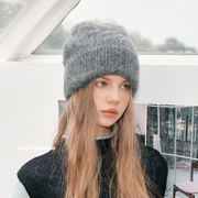 FeyTiy羊驼毛高端品质针织帽纯色经典秋冬保暖毛线帽女冷帽显脸小