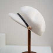 帽子女秋冬款羊毛八角帽，韩版显脸小保暖报童帽日系复古百搭贝雷帽