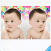 宝宝图片婚房墙贴画龙凤，双胞胎胎教海报，宝宝画报婴儿早教照片新生