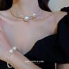 碎银珍珠项链，2024锁骨链女高级感配饰项圈，颈带颈链装饰