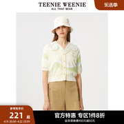 teenieweenie小熊奥莱夏季女针织开衫，外套短袖薄款空调衫短款