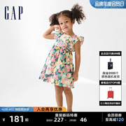 断码gap女幼童，夏季棉麻花卉，印花连衣裙儿童装上衣602044