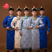 蒙古服装男士演出蒙古袍长款加肥少数民族舞台表演服蒙族日常装男