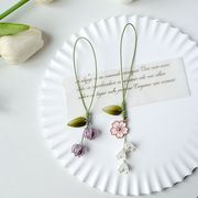 日韩手工创意郁金香花朵钥匙扣，个性潮短款手，机手绳吊坠饰品