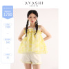 ayashistudio黄色欧根纱外穿吊带背心女2022夏季ins印花上衣