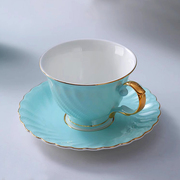 轻奢简约陶瓷咖啡杯碟套装欧式小奢华骨瓷花茶杯勺红茶下午茶杯具