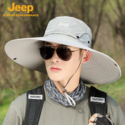 jeep吉普帽子男夏季防晒钓鱼户外太阳防紫外线，男士大檐遮阳渔夫帽