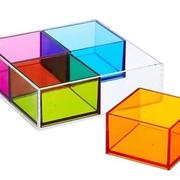 彩色透明亚克力盒展示柜，有机玻璃盒子手办模型，防尘罩子储物收纳盒