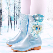 女童短靴马丁靴儿童加绒雪地靴冰雪爱莎棉靴学生冬季公主靴子