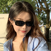 欧美方形流行韩版复古墨镜，女潮韩版圆脸，显瘦高级感2024太阳镜