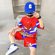 男童夏季短袖套装儿童运动帅气薄款超酷男孩，夏蜘蛛侠炸街童装