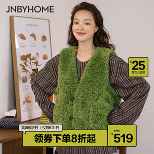 JNBYHOME江南布衣保暖马甲背心仿羊羔毛复古可外穿秋衣女装上衣