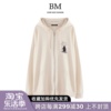 bmfashion美式复古小熊，开衫bm卫衣宽松连帽刺绣，章若楠同款外套女