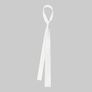 韩版小领带男学院风5CM西装衬衫装饰女韩式细窄版白色平头手打潮