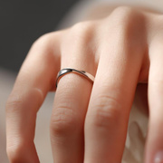 潘释戒指女ins风不规则素圈莫比乌斯环小众，设计开口情侣对戒指环