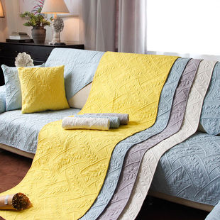 沙发垫子北欧现代简约风格四季通用防滑布艺套罩巾全盖棉绗缝垫