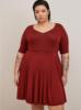 220斤plus size大码女装连衣裙红色中长款修身显瘦长袖春夏季裙子
