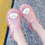 韩版儿童果冻鞋夏季镂空宝宝沙滩凉鞋可爱水晶公主鞋女童罗马鞋潮