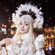 俄罗斯公主白色翅膀，道具黑龙江哈尔滨摄影旅拍配饰品天使权杖