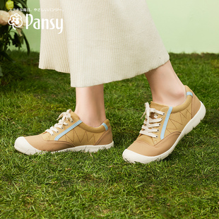 pansy日本女鞋日系轻便舒适圆头宽胖脚拇外翻妈妈，鞋女士鞋子春款