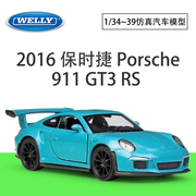 welly911gtsrs跑车136仿真合金汽车，模型回力车玩具收藏摆件