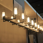 新中式餐厅灯具吧台美式现代简约商用中式酒吧店铺前台长方形吊灯
