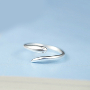 日韩甜美原创设计S925纯银小蛇可调节戒指女尾戒指环简约时尚饰品